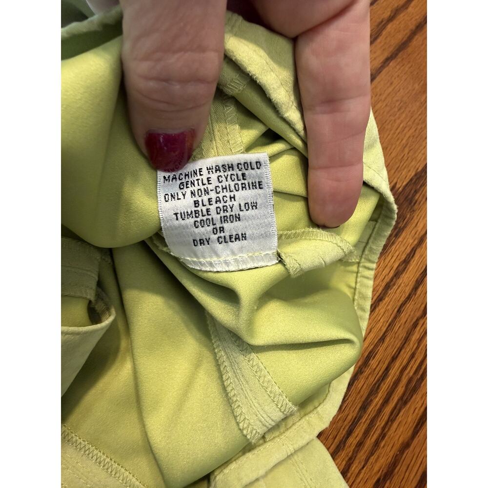 Talbots Faux Suede Women’s Size LButton Down Blouse Long Sleeve Green - Picture 4 of 5